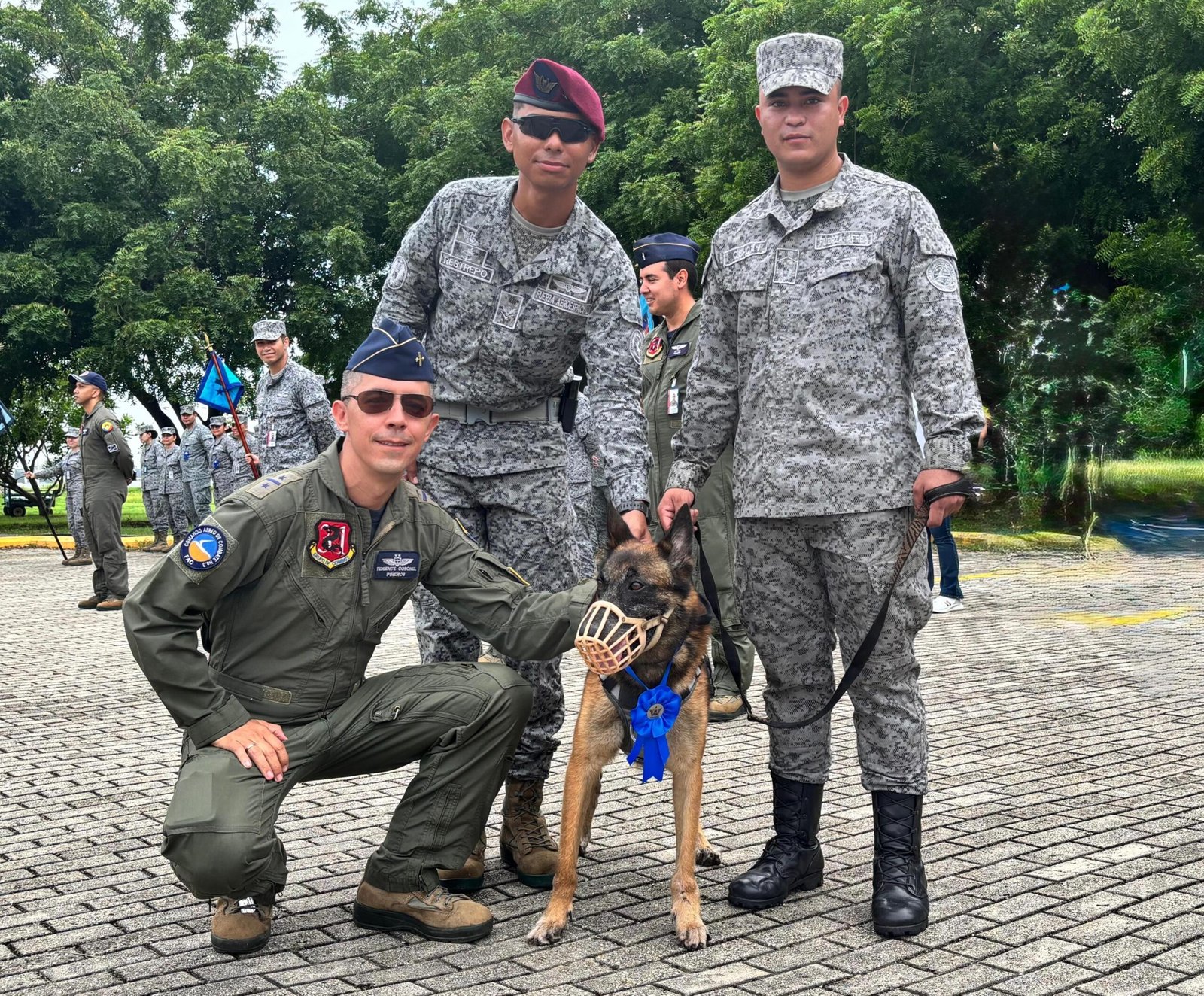 “Wasaby”, el canino militar que recbió homenaje por parte de laFuerza Aeroespacial Colombiana