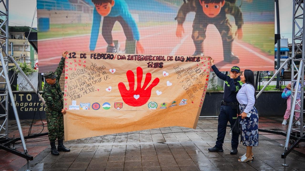 Gobierno nacional reitera su compromiso contra el reclutamiento de menores en el Día de las Manos Rojas