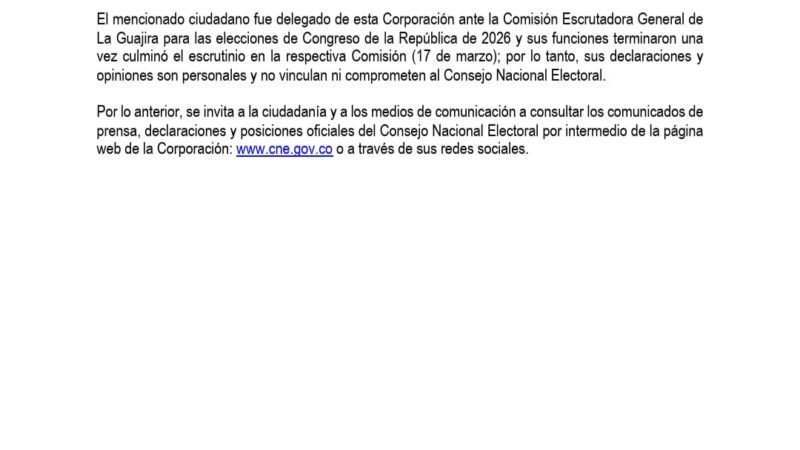 Ricardo Estrada Piña, no es magistrado del CNE, solo lo fue delegado ante la Comisión Escrutadora de La Guajira