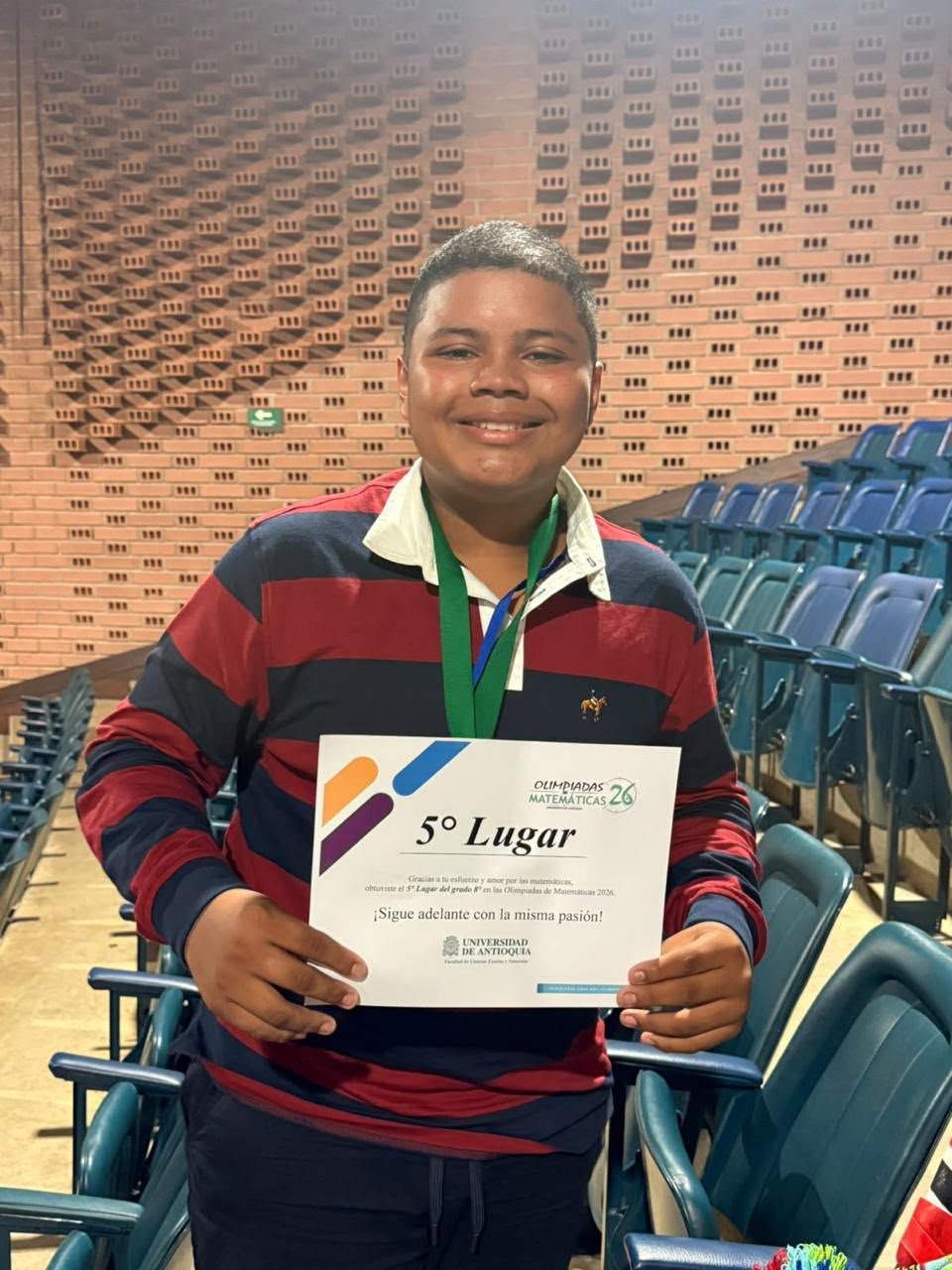 Estudiante uribiero ocupó 5° lugar en olimpiadas matemáticas de la Universidad de Antioquia con 30 mil participantes